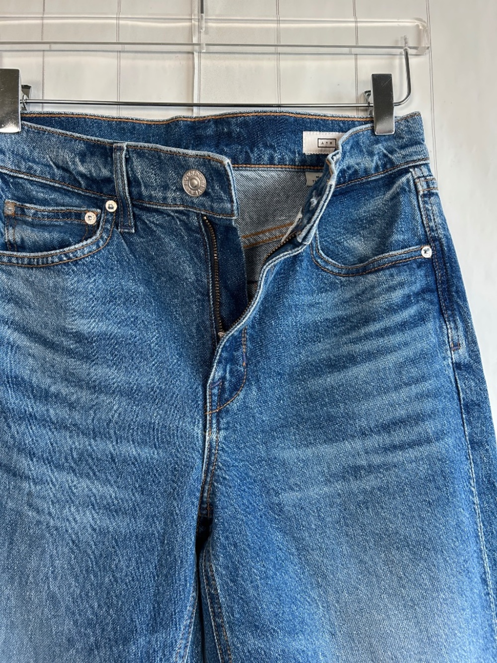AYR size 27S The Secret Sauce Jeans blue medium wash straight loose leg FLAWED - Picture 6 of 11